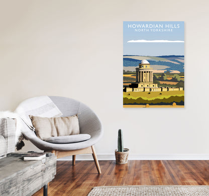 Howardian Hills (Portrait) by Richard O'Neill Yorkshire Art Print A1 Black Frame