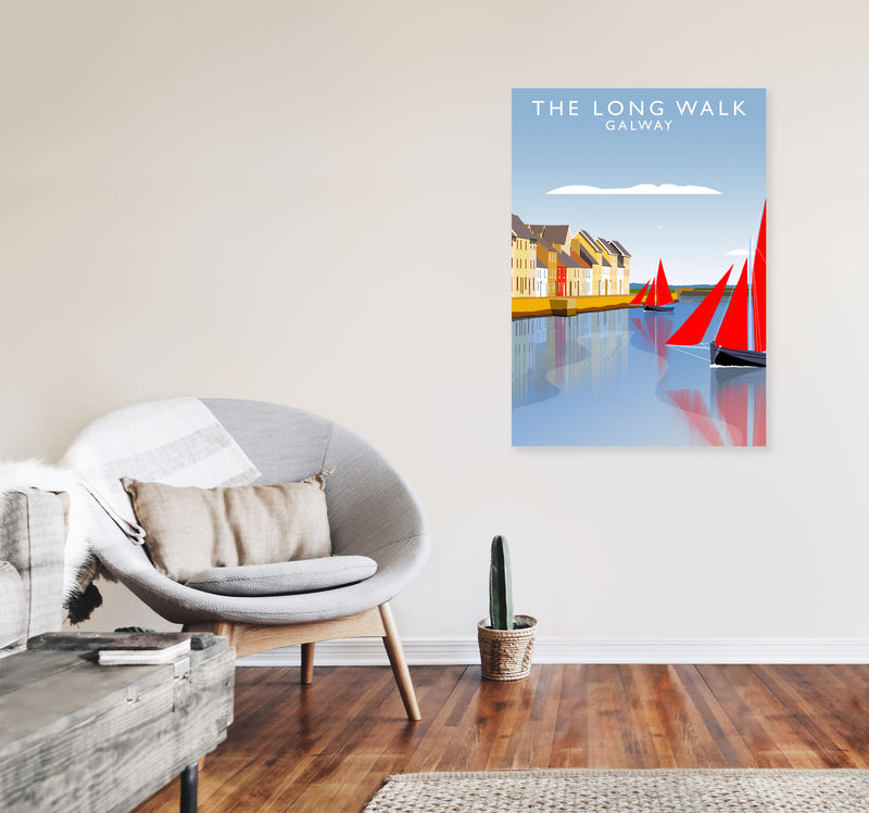 The Long Walk Galway Art Print by Richard O'Neill A1 Black Frame