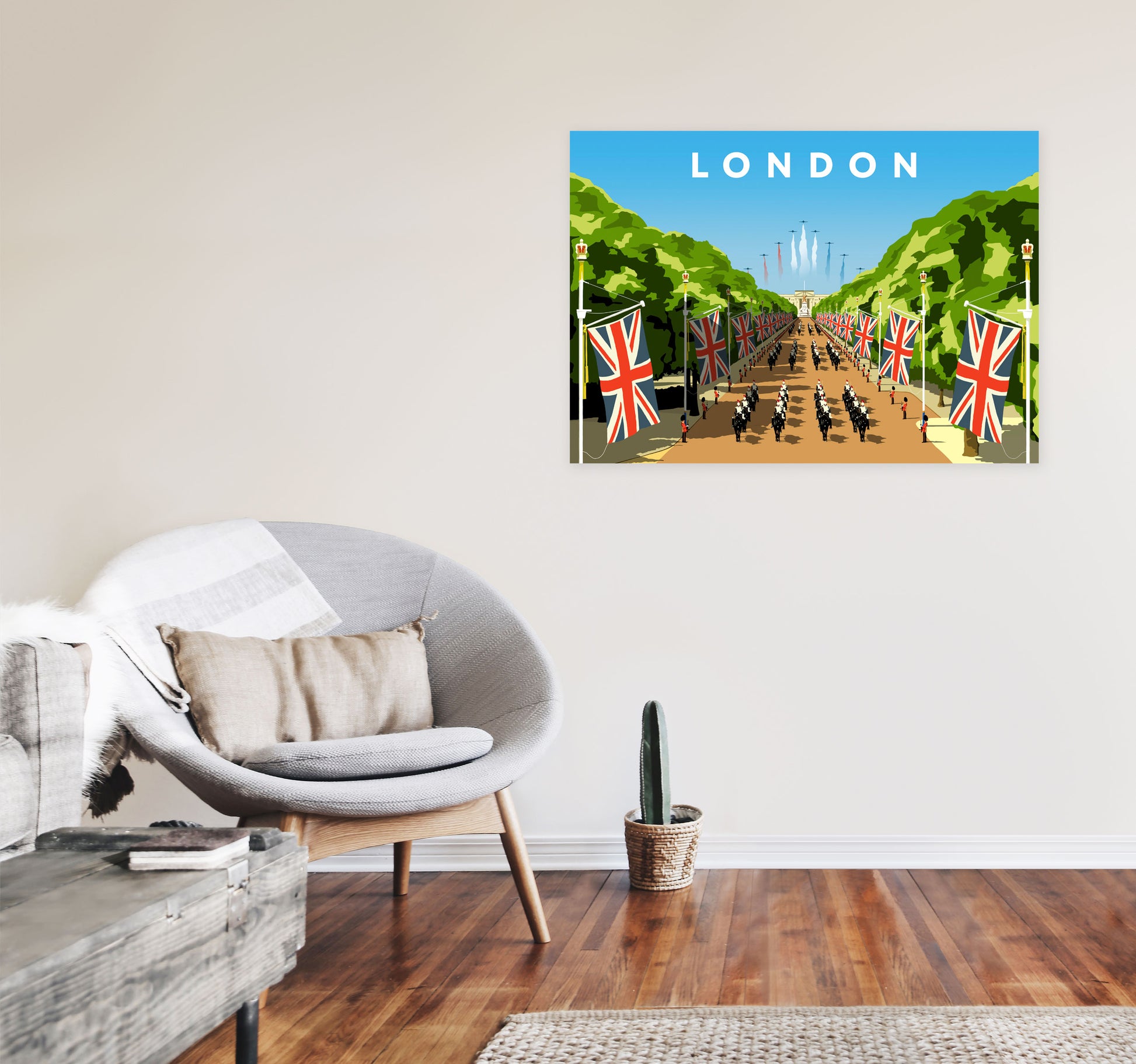 London Art Print by Richard O'Neill A1 Black Frame