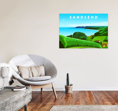 Sandsend Art Print by Richard O'Neill A1 Black Frame