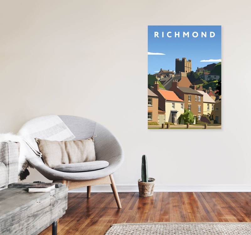 Richmond Travel Art Print by Richard O'Neill, Framed Wall Art A1 Black Frame