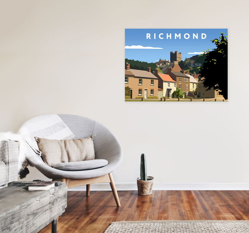 Richmond Travel Art Print by Richard O'Neill, Framed Wall Art A1 Black Frame