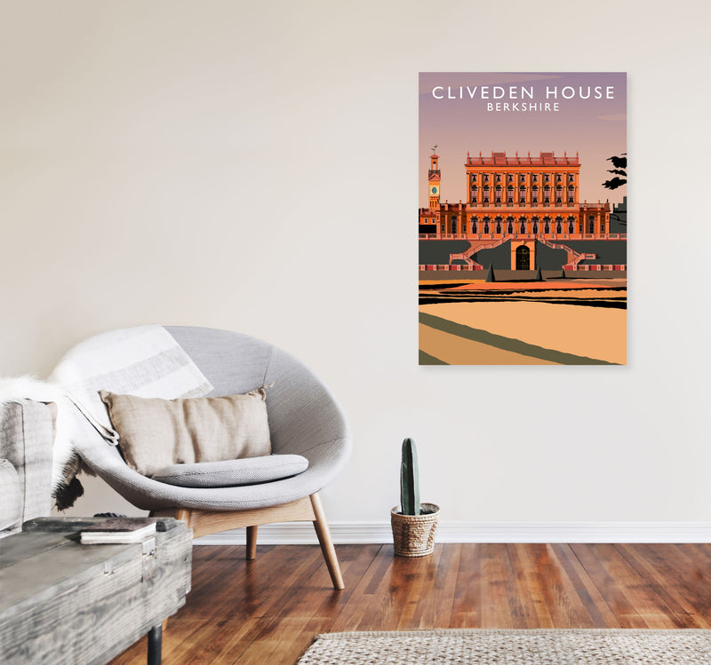 Cliveden House Portrait by Richard O'Neill A1 Black Frame
