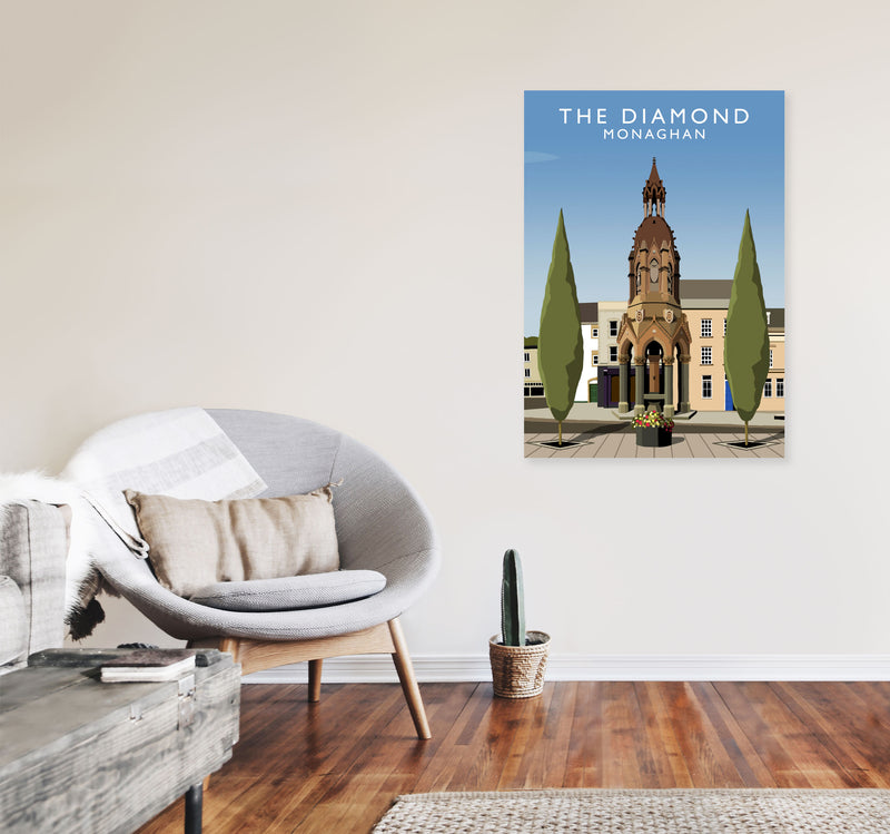 The Diamond Monaghan Travel Art Print by Richard O'Neill, Framed Wall Art A1 Black Frame