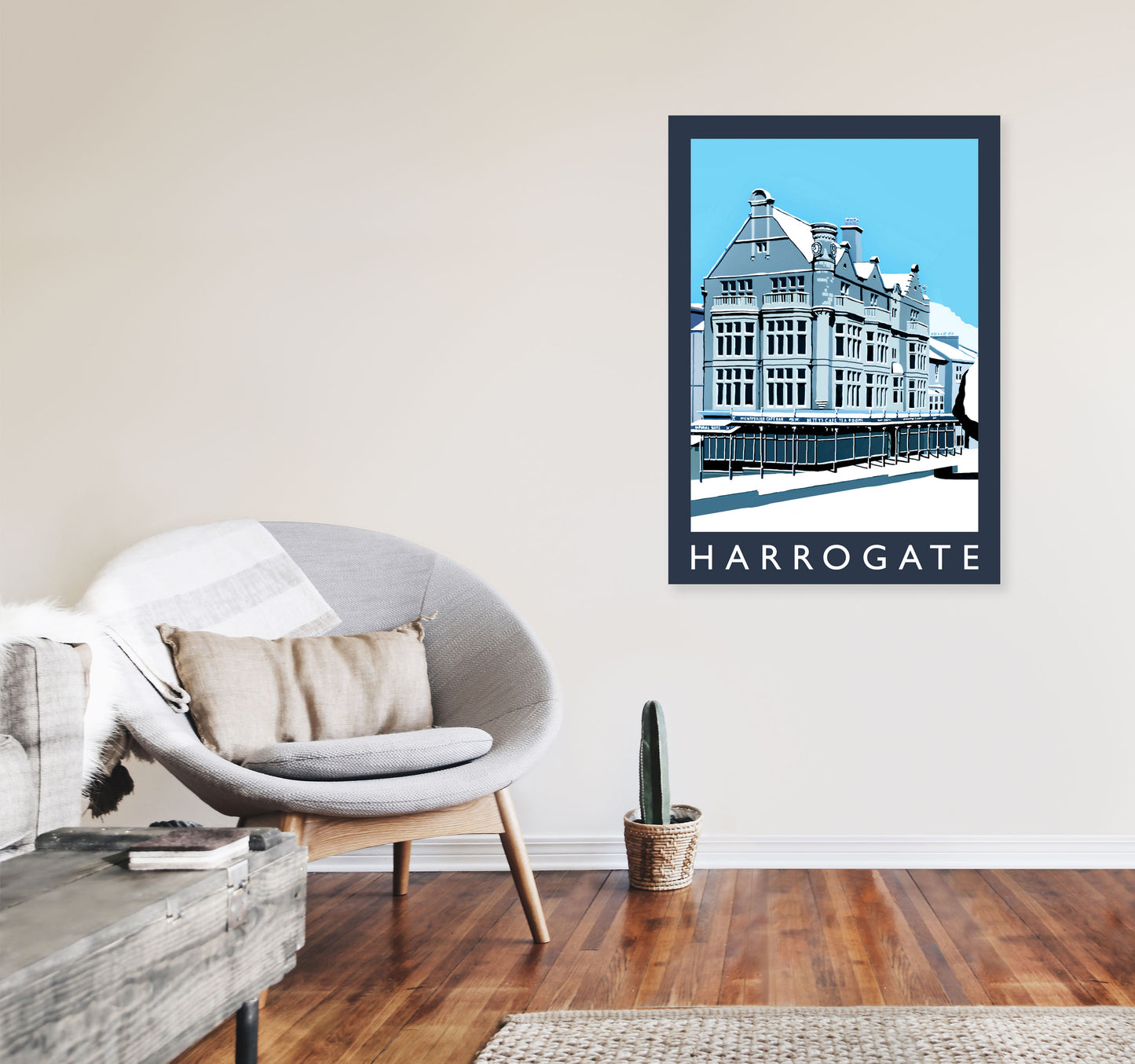 Harrogate Travel Art Print by Richard O'Neill, Framed Wall Art A1 Black Frame