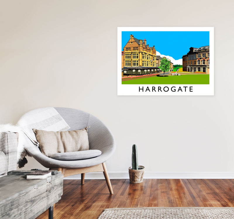 Harrogate Travel Art Print by Richard O'Neill, Framed Wall Art A1 Black Frame
