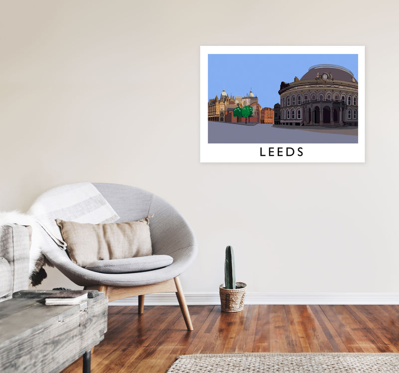 Leeds Digital Art Print by Richard O'Neill, Framed Wall Art A1 Black Frame