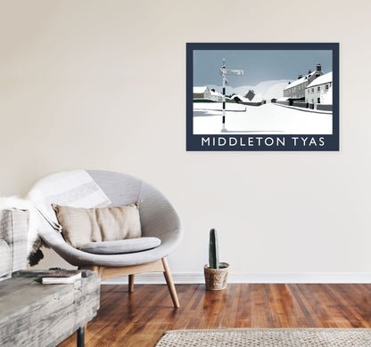Middleton Tyas Travel Art Print by Richard O'Neill, Framed Wall Art A1 Black Frame