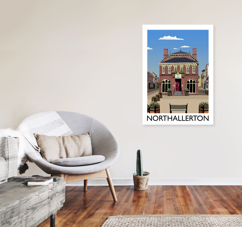 Northallerton Travel Art Print by Richard O'Neill, Framed Wall Art A1 Black Frame