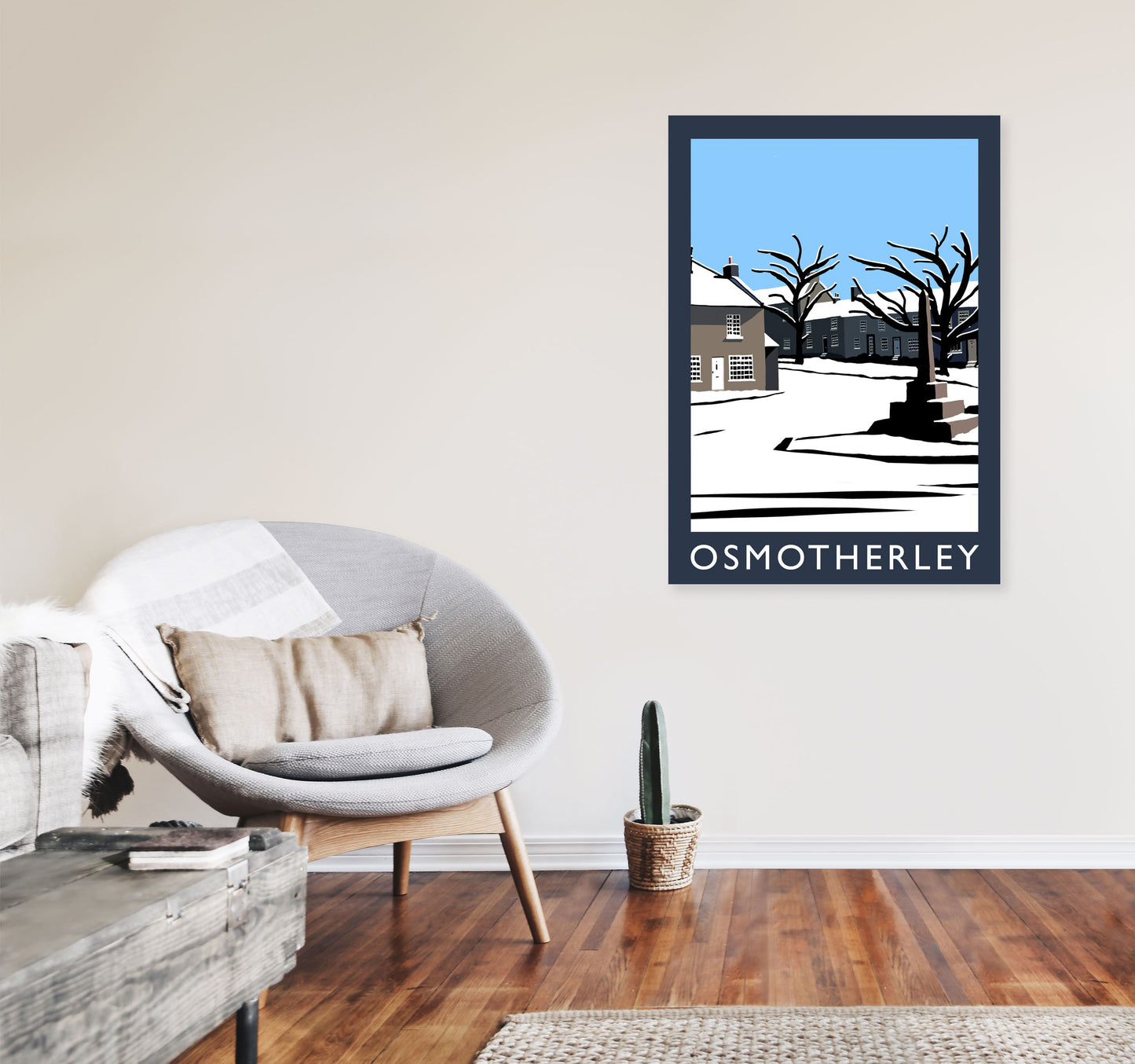 Osmotherley Travel Art Print by Richard O'Neill, Framed Wall Art A1 Black Frame