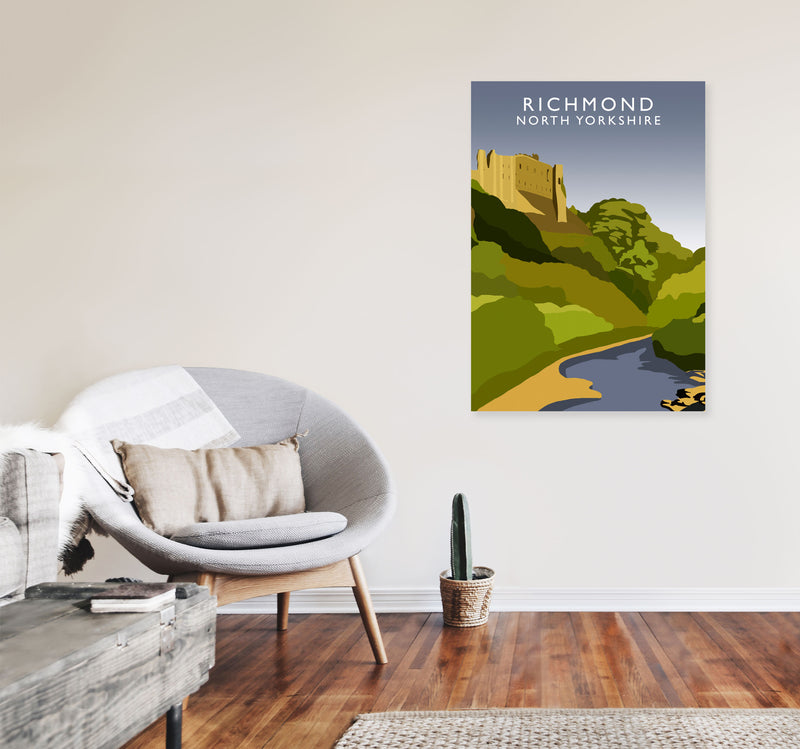 Richmond North Yorkshire Travel Art Print by Richard O'Neill A1 Black Frame