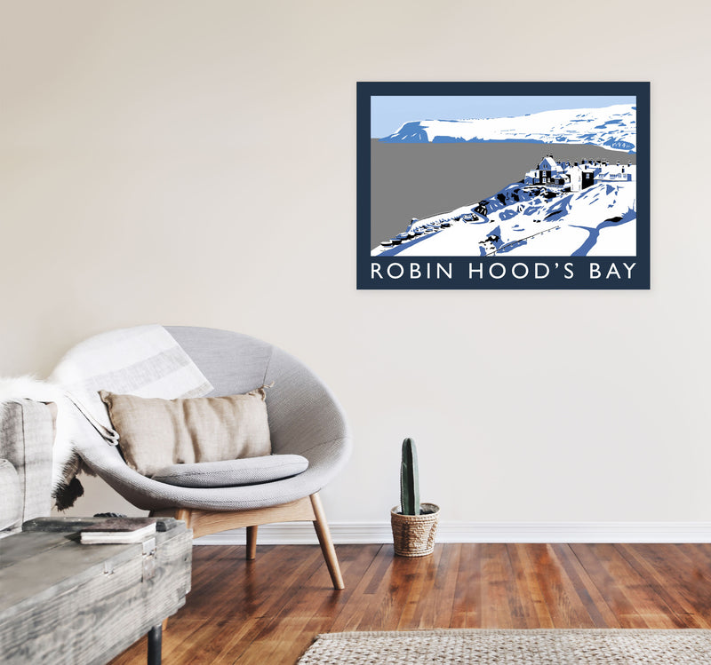 Robin Hood's Bay Travel Art Print by Richard O'Neill, Framed Wall Art A1 Black Frame