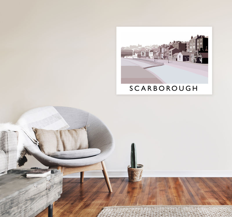 Scarborough Travel Art Print by Richard O'Neill, Framed Wall Art A1 Black Frame
