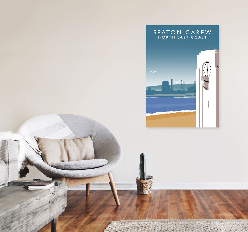 Seaton Carew North East Coast Travel Art Print by Richard O'Neill A1 Black Frame
