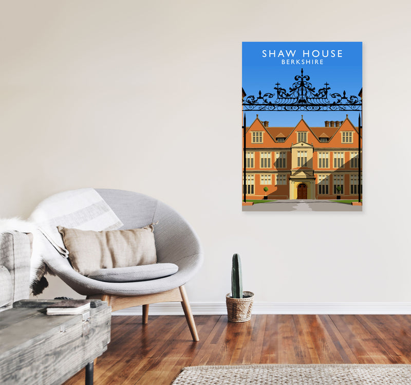 Shaw House Berkshire Travel Art Print by Richard O'Neill, Framed Wall Art A1 Black Frame