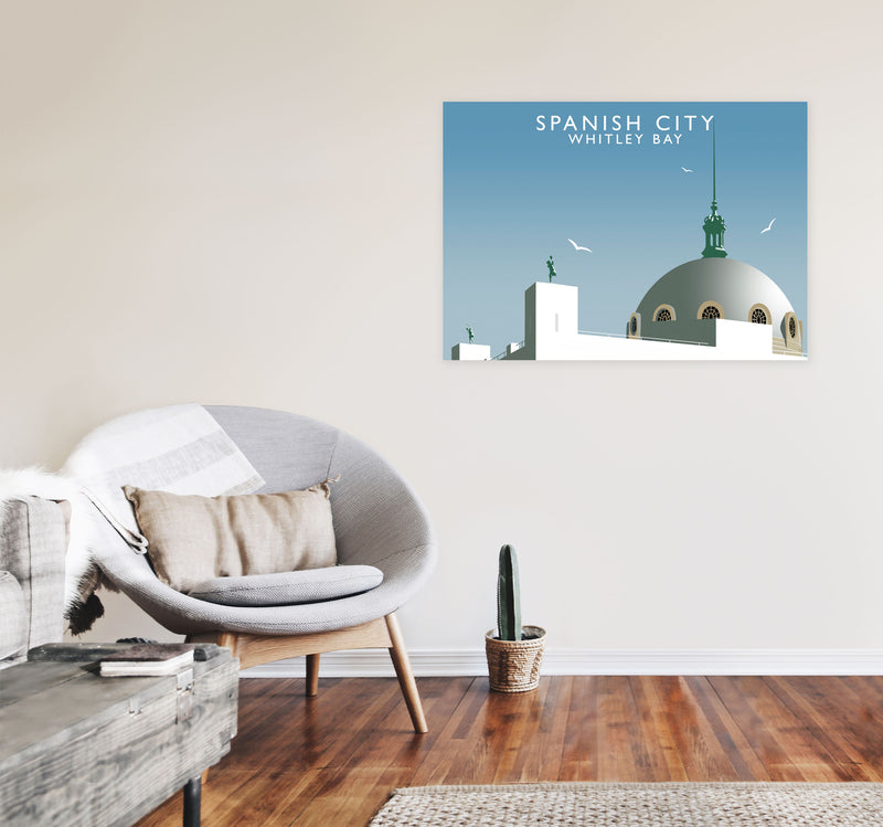Spanish City Whitley Bay Framed Digital Art Print by Richard O'Neill A1 Black Frame