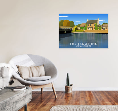 The Trout Inn Wolvercote Travel Art Print by Richard O'Neill A1 Black Frame