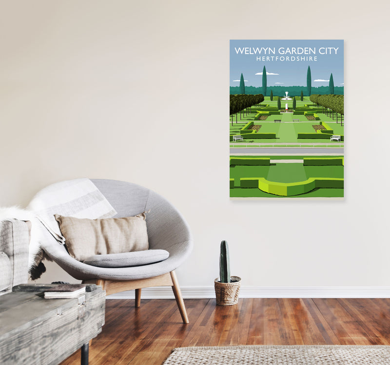 Welwyn Garden City Hertfordshire Travel Art Print by Richard O'Neill A1 Black Frame