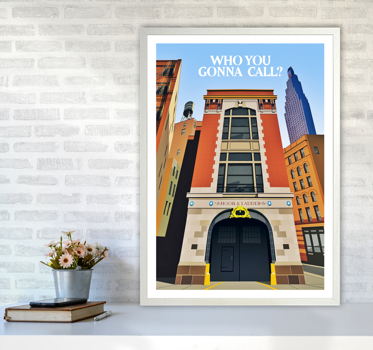 Ghostbusters Day Art Print by Richard O'Neill A1 Oak Frame