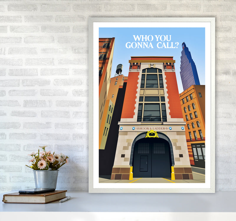 Ghostbusters Day Art Print by Richard O'Neill A1 Oak Frame