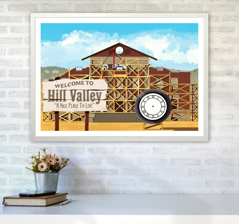 Hill Valley 1885 Art Print by Richard O'Neill A1 Oak Frame