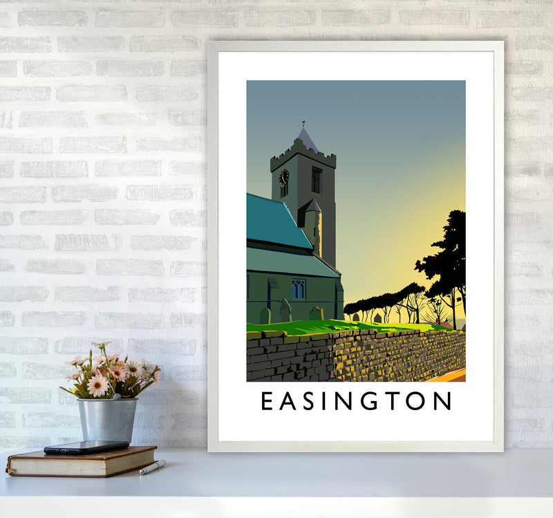 Easington Portrait Art Print by Richard O'Neill A1 Oak Frame