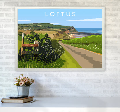 Loftus Travel Art Print by Richard O'Neill A1 Oak Frame