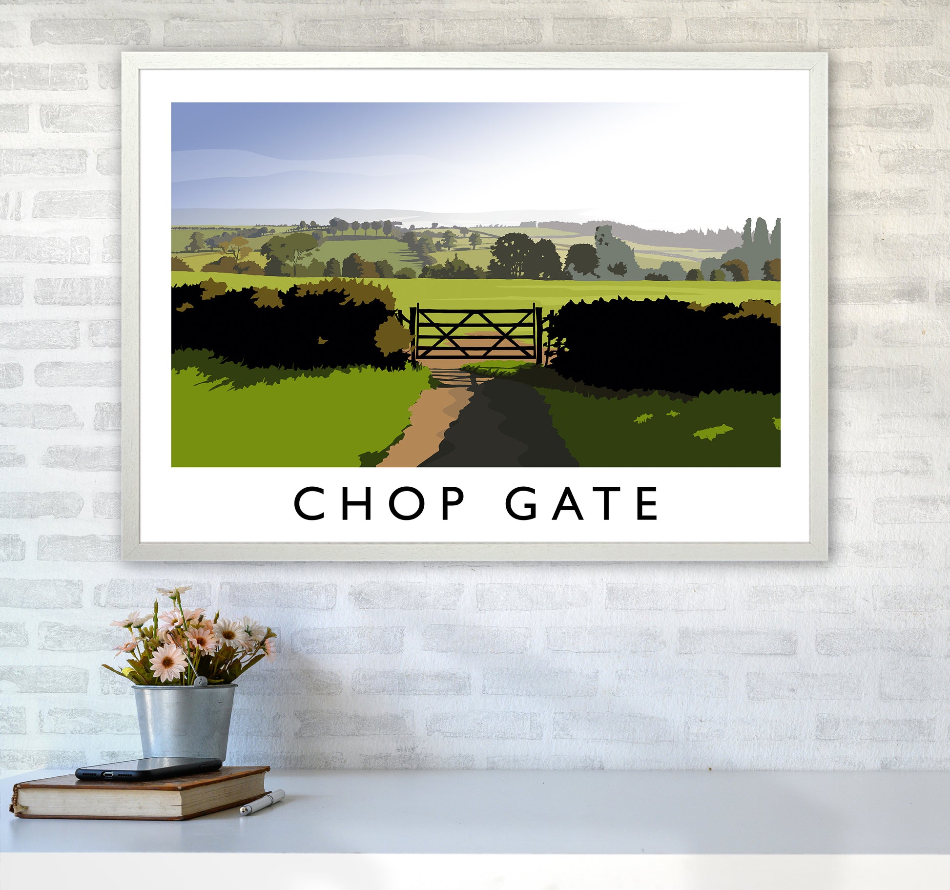Chop Gate Travel Art Print by Richard O'Neill A1 Oak Frame