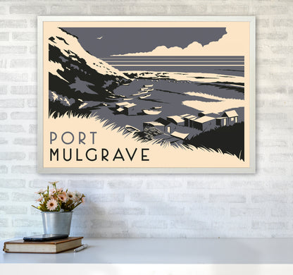 Port Mulgrave Travel Art Print by Richard O'Neill A1 Oak Frame