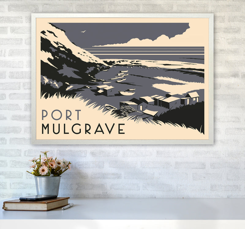 Port Mulgrave Travel Art Print by Richard O'Neill A1 Oak Frame