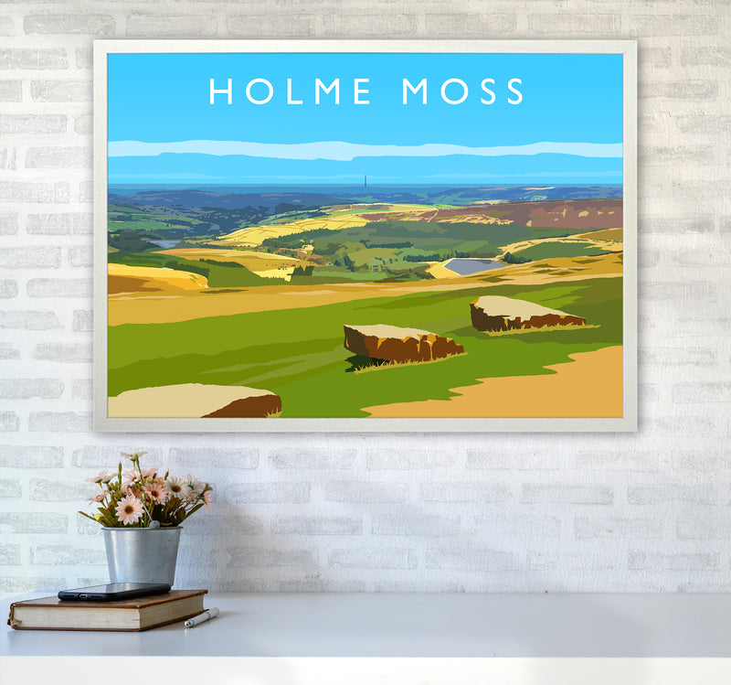 Holme Moss Travel Art Print by Richard O'Neill A1 Oak Frame
