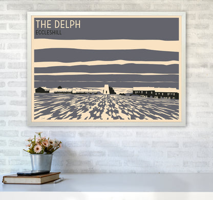 The Delph, Eccleshill Travel Art Print by Richard O'Neill A1 Oak Frame