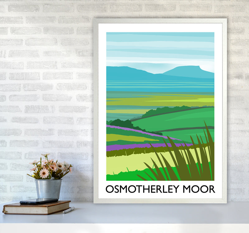Osmotherley Moor portrait Travel Art Print by Richard O'Neill A1 Oak Frame