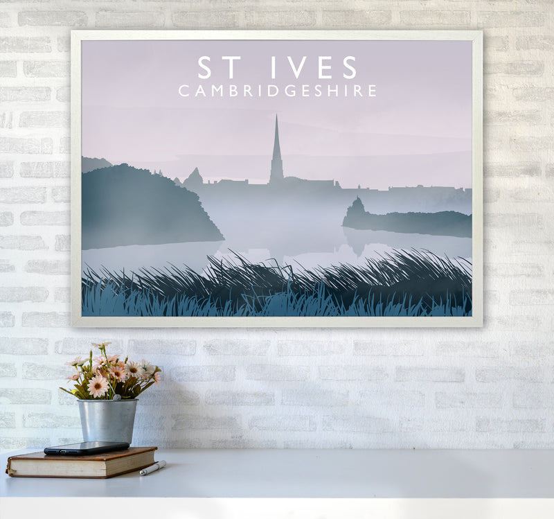 St Ives Travel Art Print by Richard O'Neill A1 Oak Frame