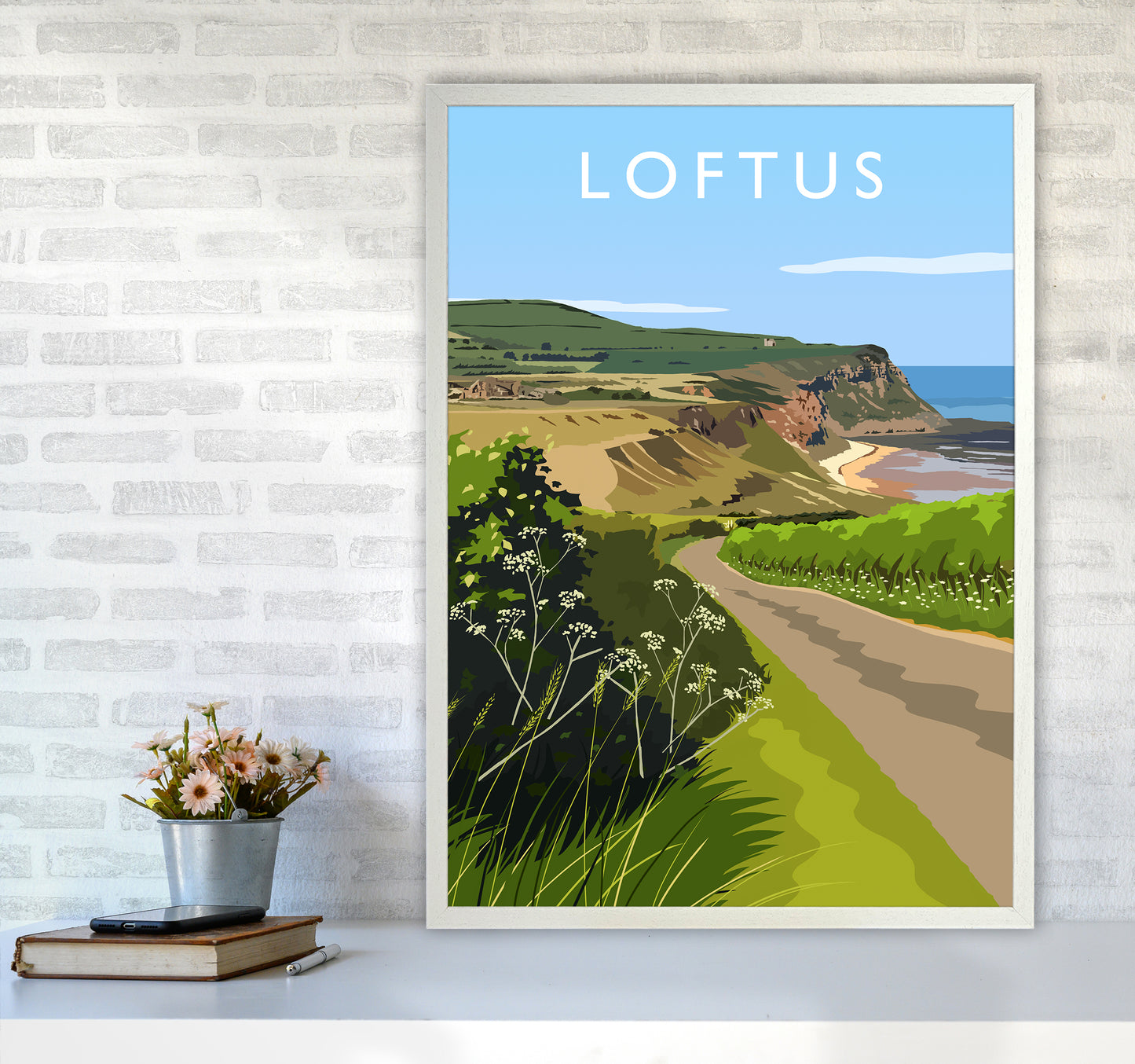 Loftus portrait Travel Art Print by Richard O'Neill A1 Oak Frame