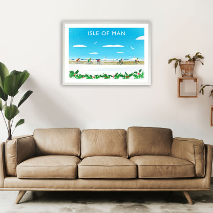 Isle Of Man (Snow) 2 Travel Art Print by Richard O'Neill A1 Oak Frame