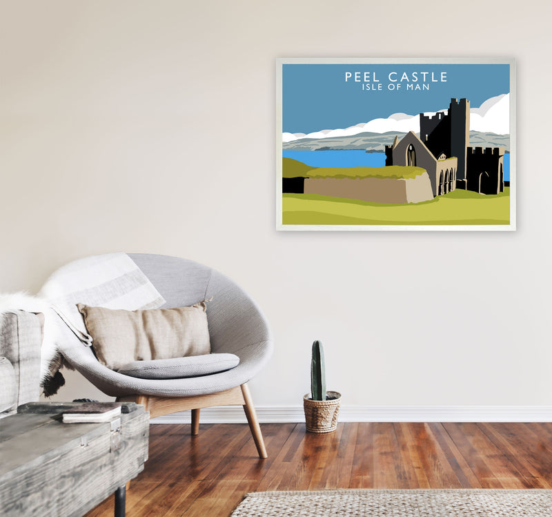 Peel Castle Isle of Man Art Print by Richard O'Neill A1 Oak Frame