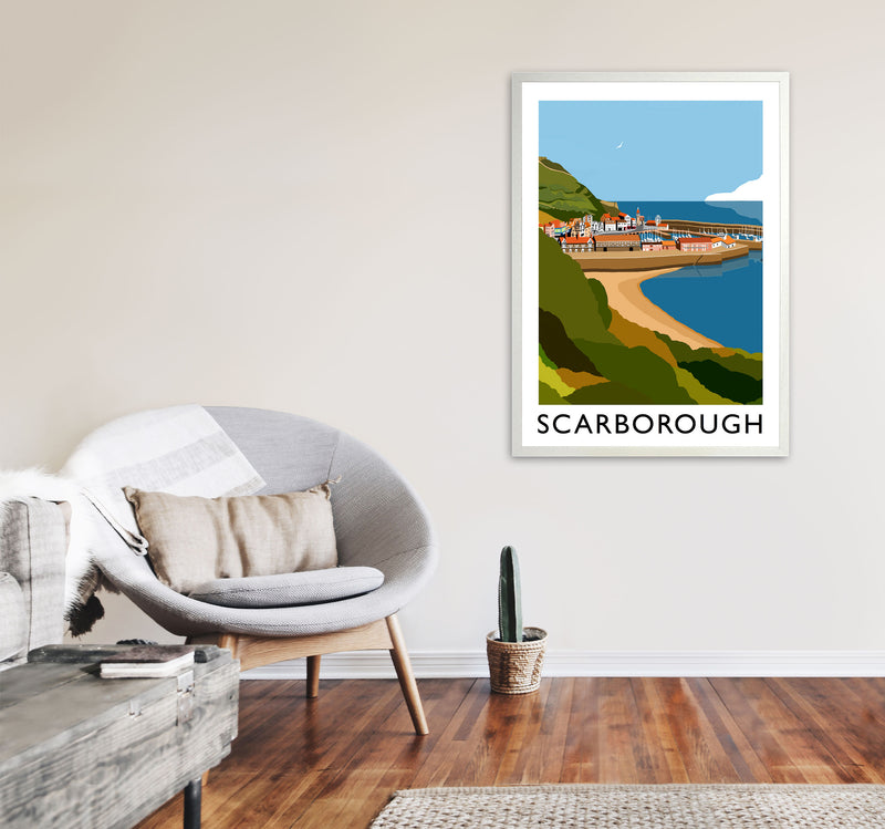 Scarborough Framed Digital Art Print by Richard O'Neill A1 Oak Frame