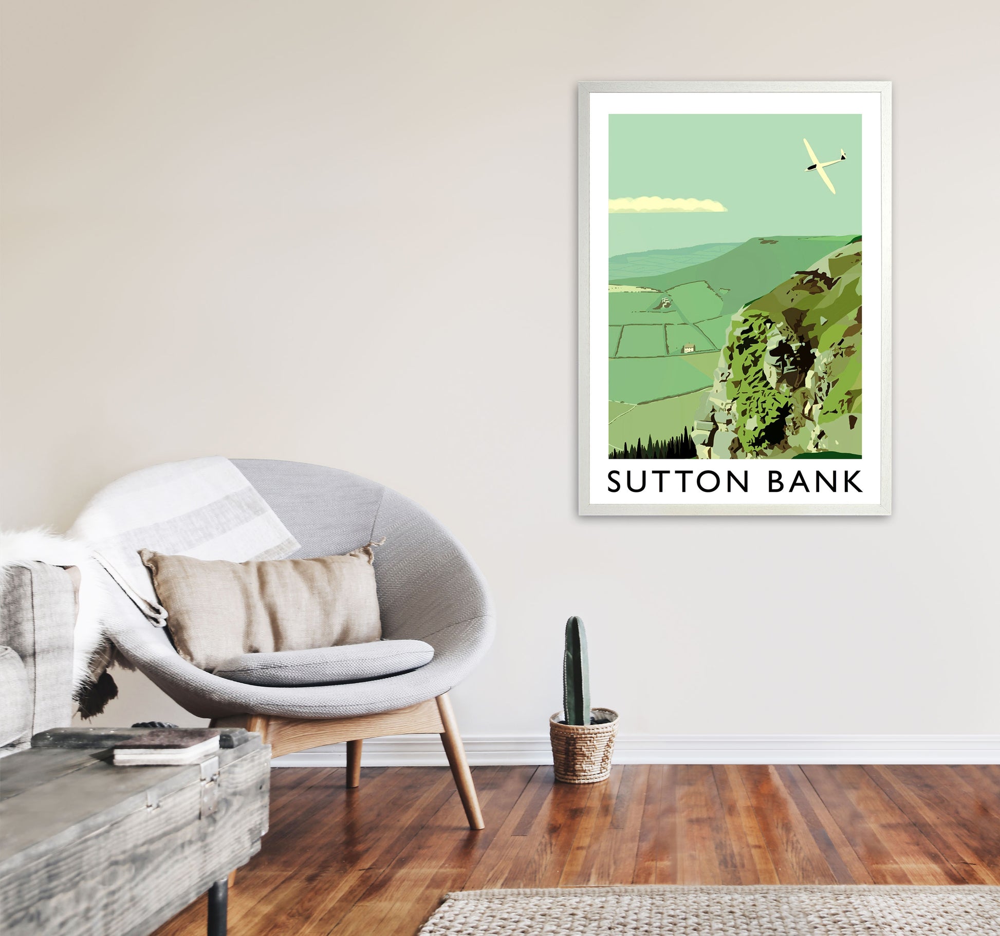 Sutton Bank Art Print by Richard O'Neill A1 Oak Frame