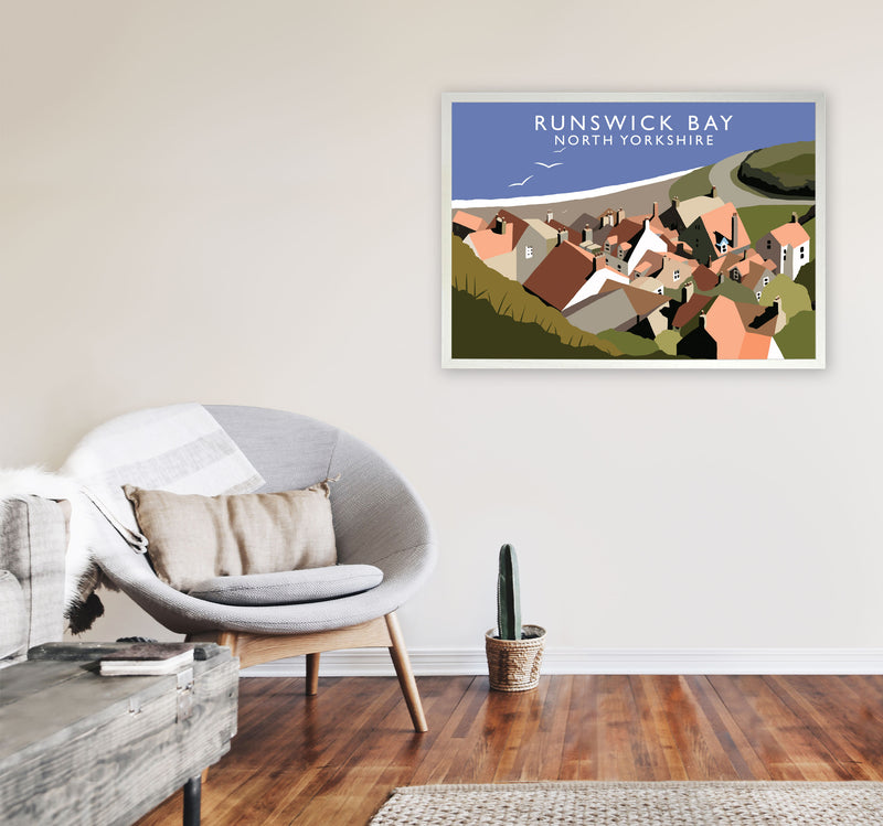 Runswick Bay North Yorkshire Art Print by Richard O'Neill A1 Oak Frame