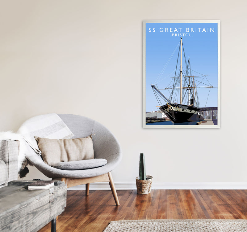 SS Great Britain Bristol Art Print by Richard O'Neill A1 Oak Frame