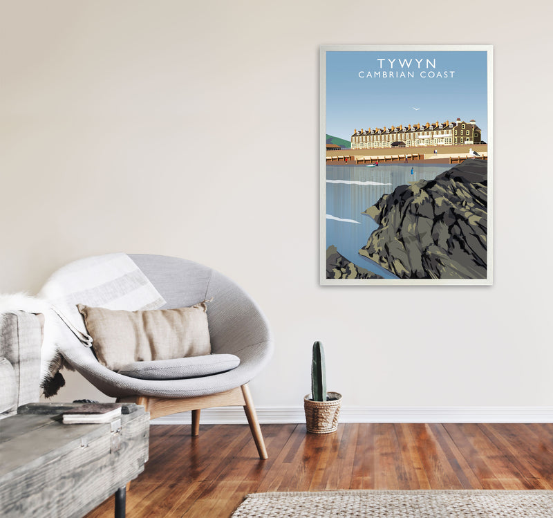 Tywyn Cambrian Coast Framed Digital Art Print by Richard O'Neill A1 Oak Frame