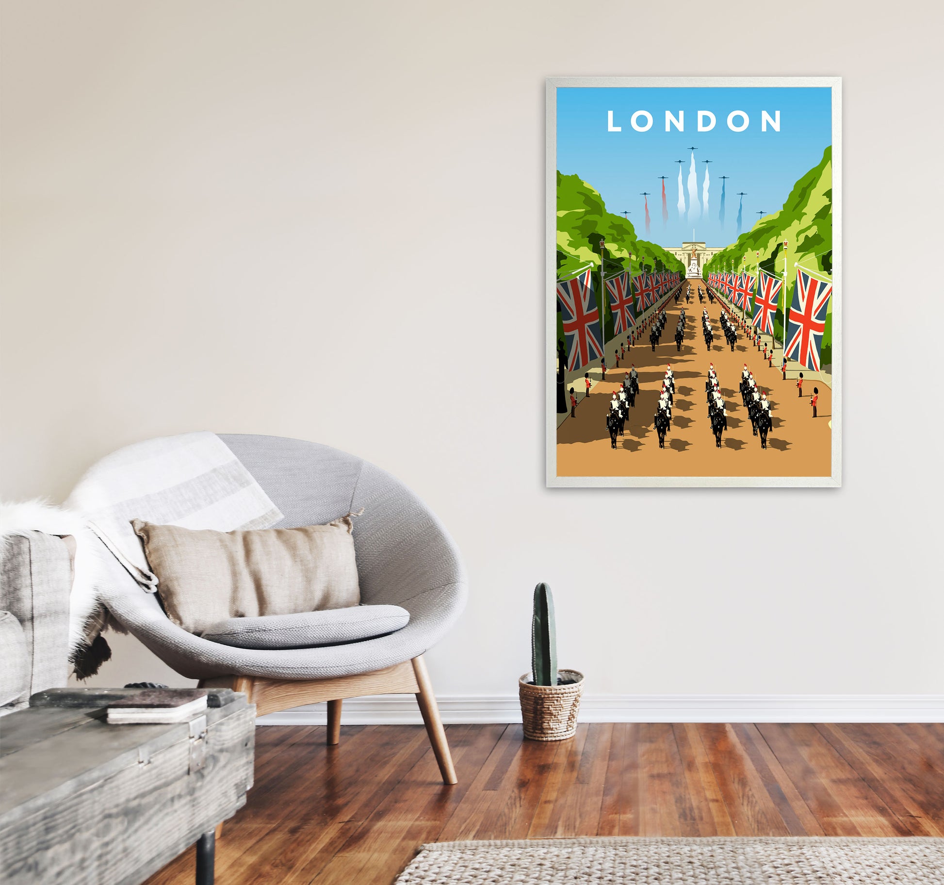 London Art Print by Richard O'Neill A1 Oak Frame
