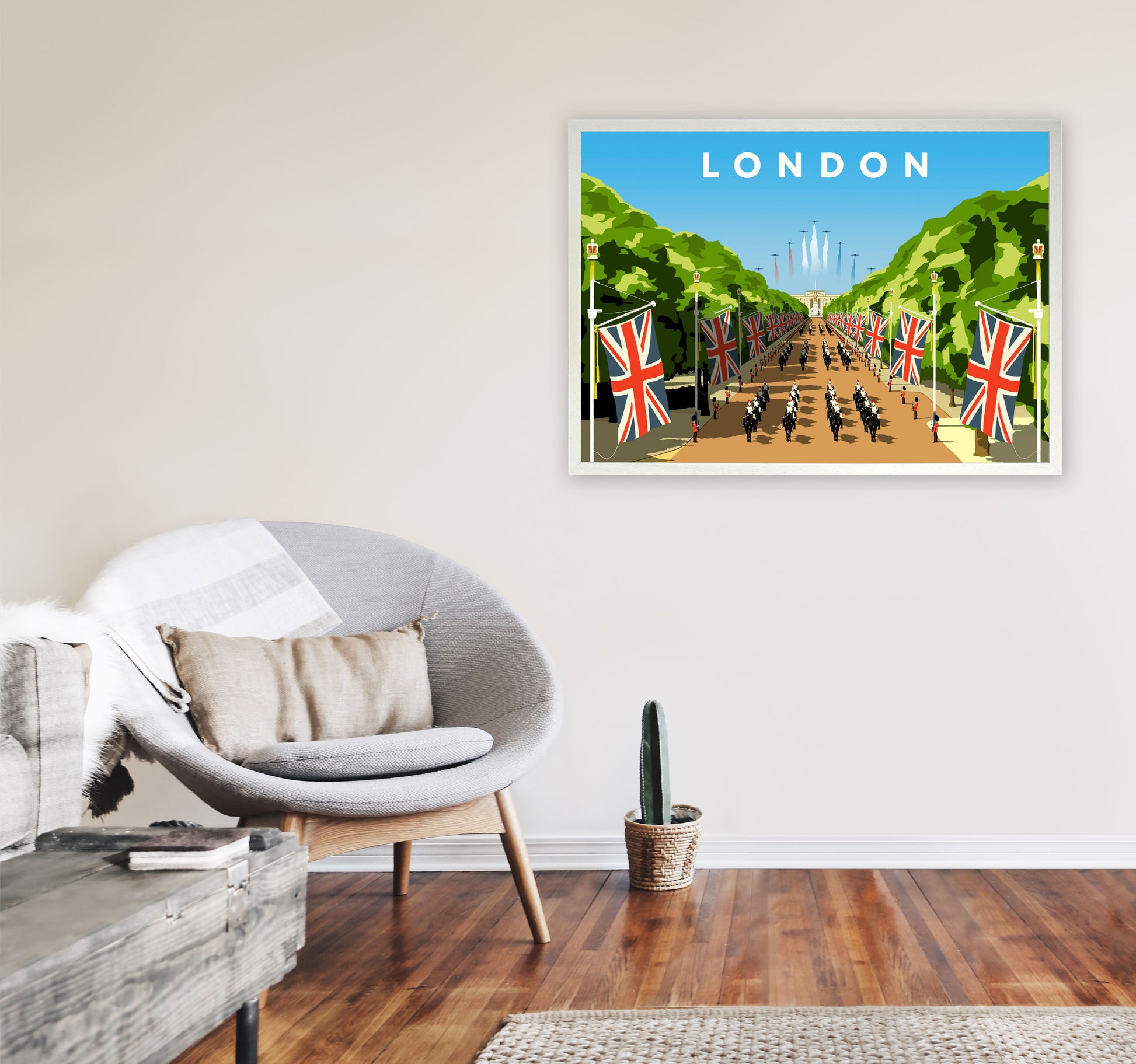 London Art Print by Richard O'Neill A1 Oak Frame
