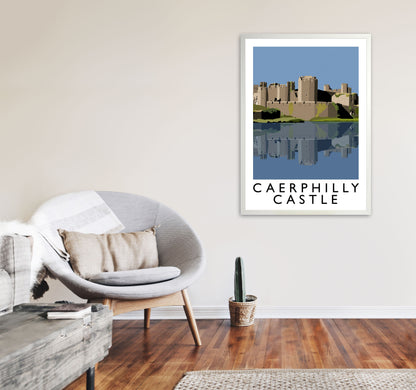 Caerphilly Castle Portrait by Richard O'Neill A1 Oak Frame
