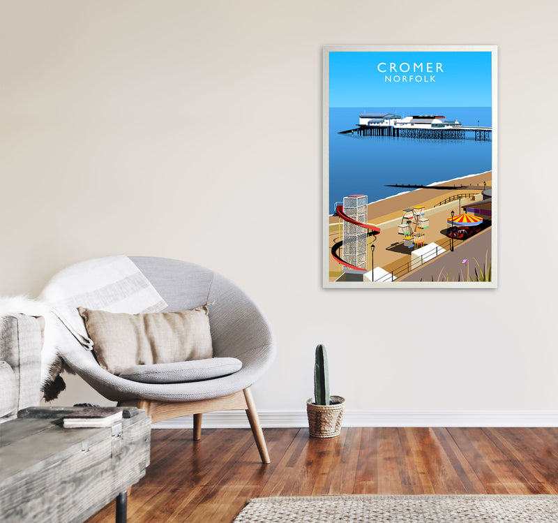 Cromer Norfolk Framed Digital Art Print by Richard O'Neill A1 Oak Frame