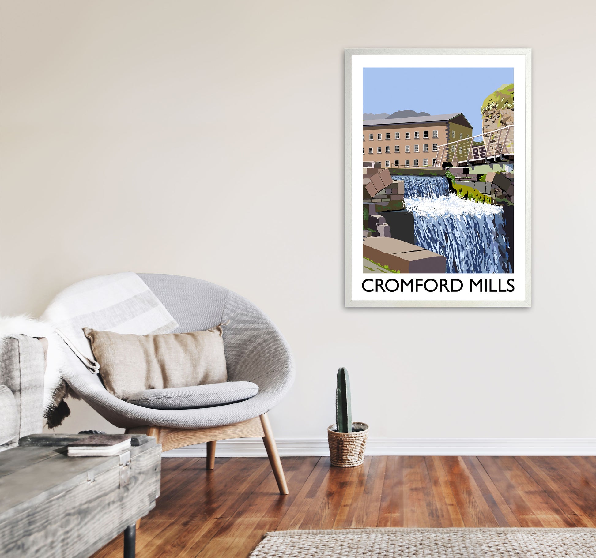 Cromford Mills Portrait by Richard O'Neill A1 Oak Frame