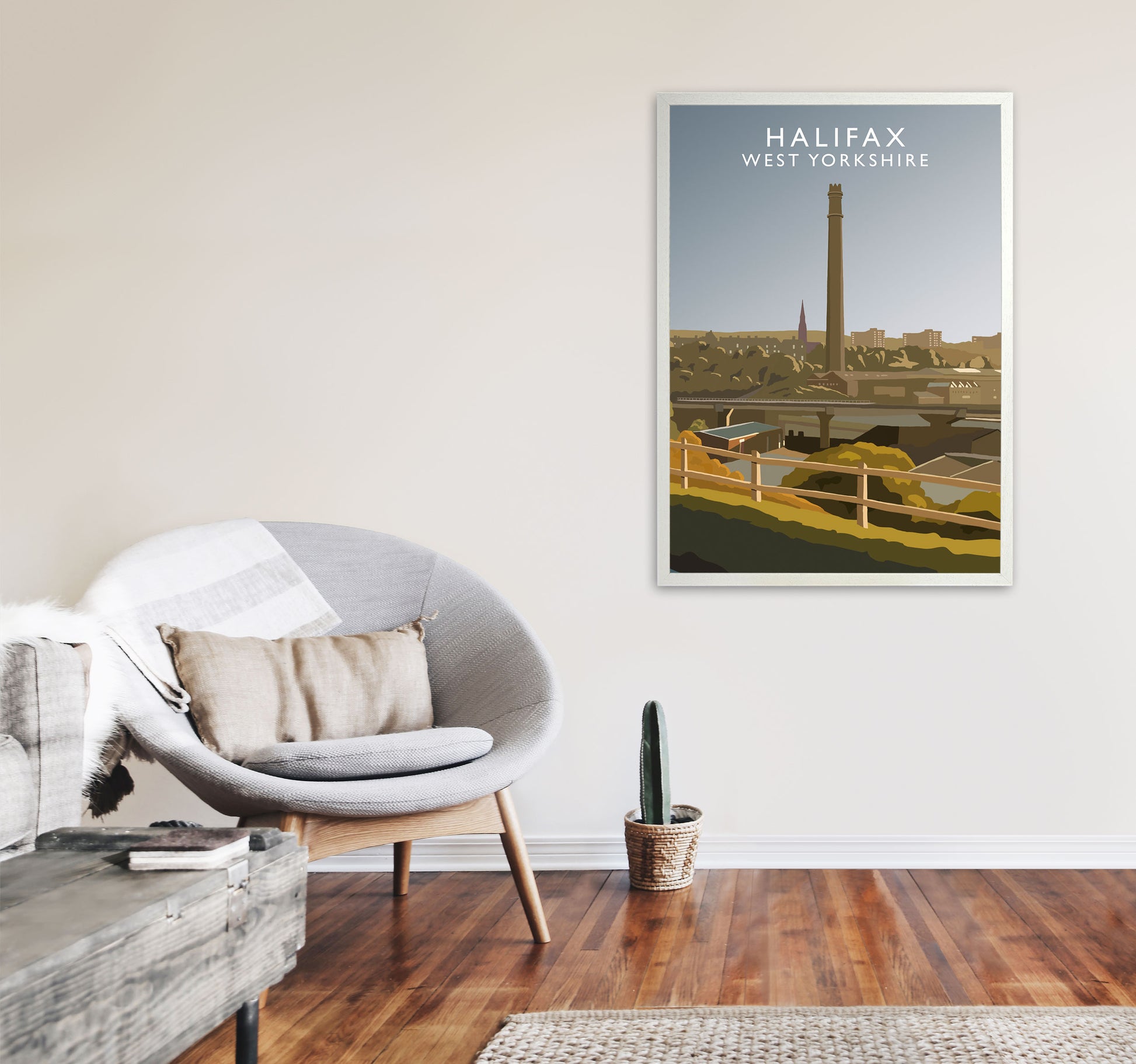 Halifax West Yorkshire Framed Digital Art Print by Richard O'Neill A1 Oak Frame