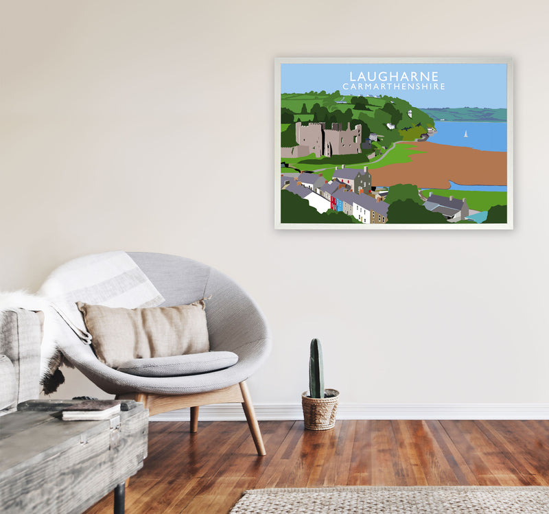 Laugharne Art Print by Richard O'Neill, Framed Wall Art A1 Oak Frame