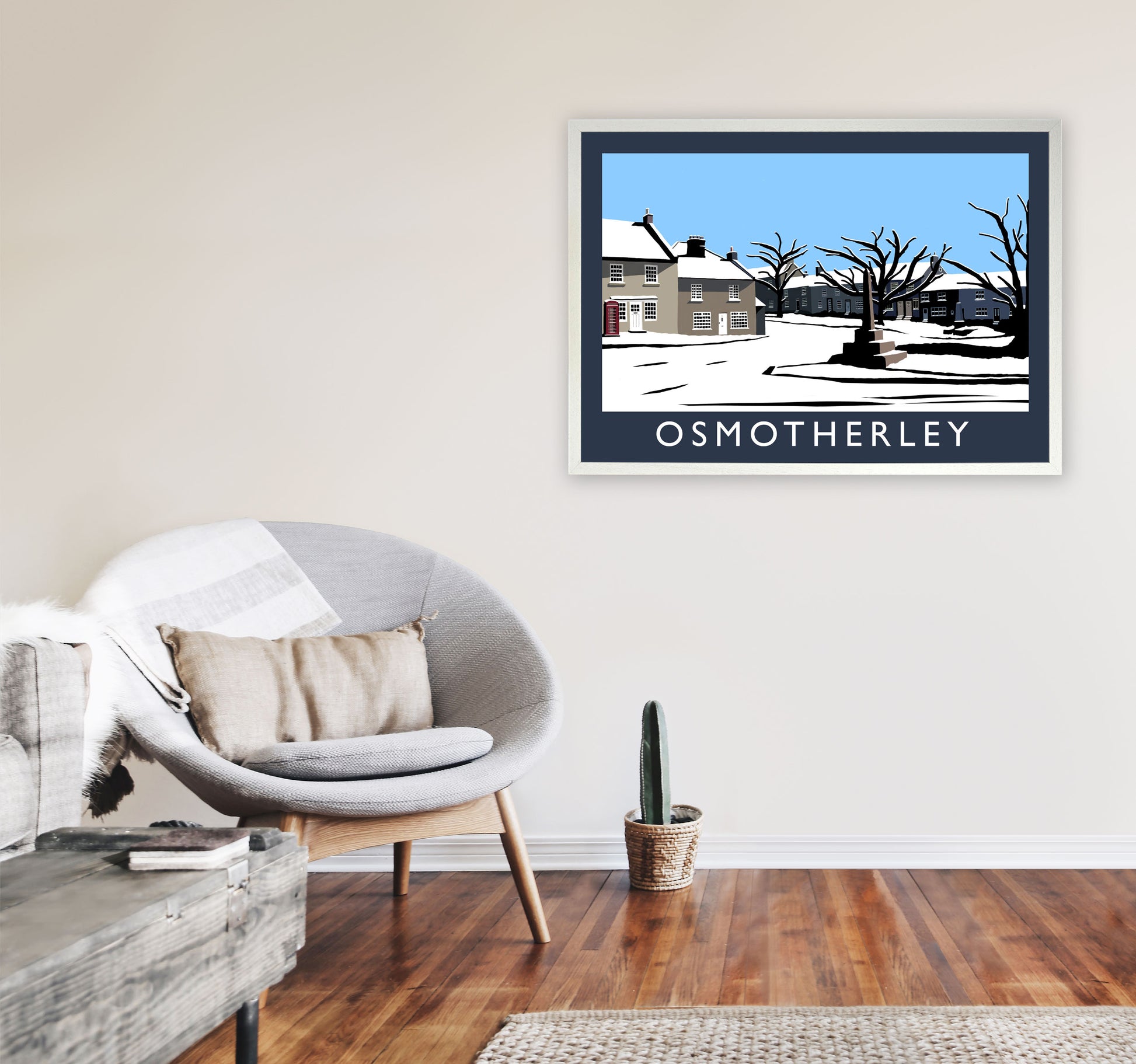 Osmotherley Travel Art Print by Richard O'Neill, Framed Wall Art A1 Oak Frame